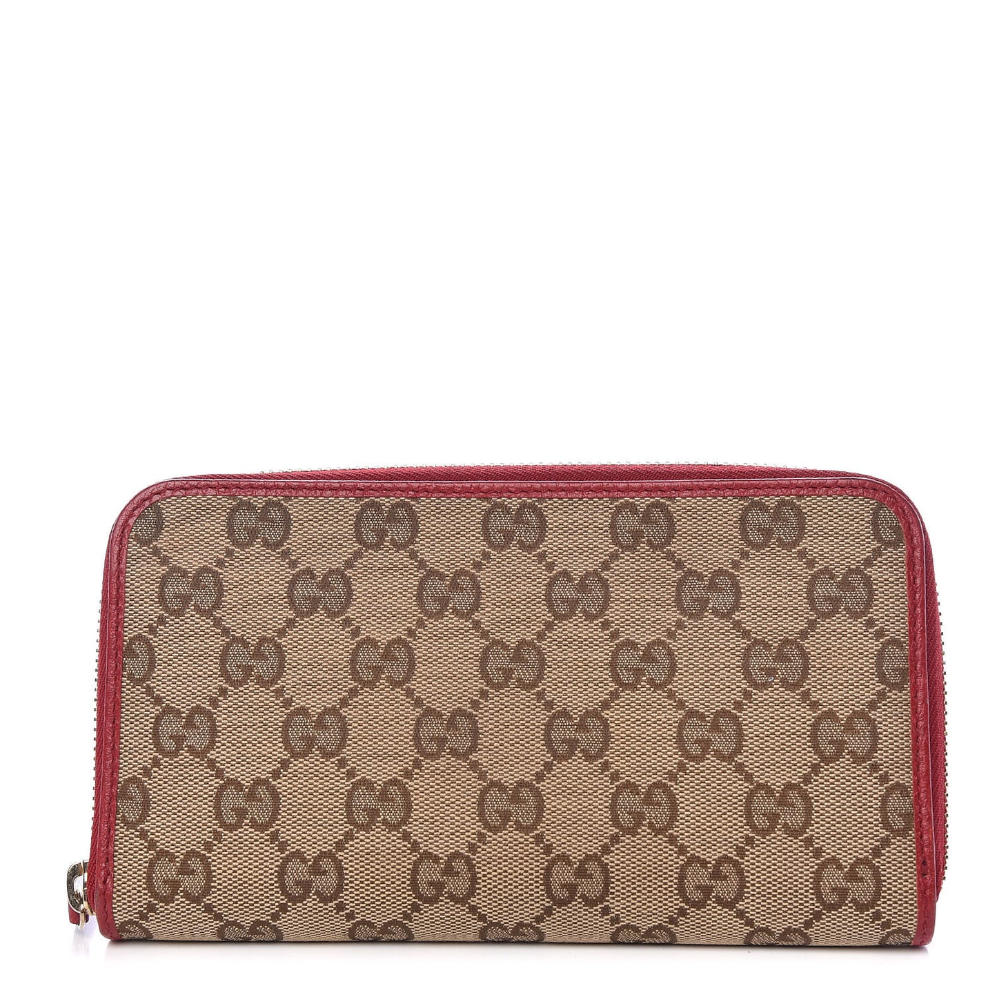 Monogram Dollar Calfskin Zip Around Wallet Beige Ebony Rosso