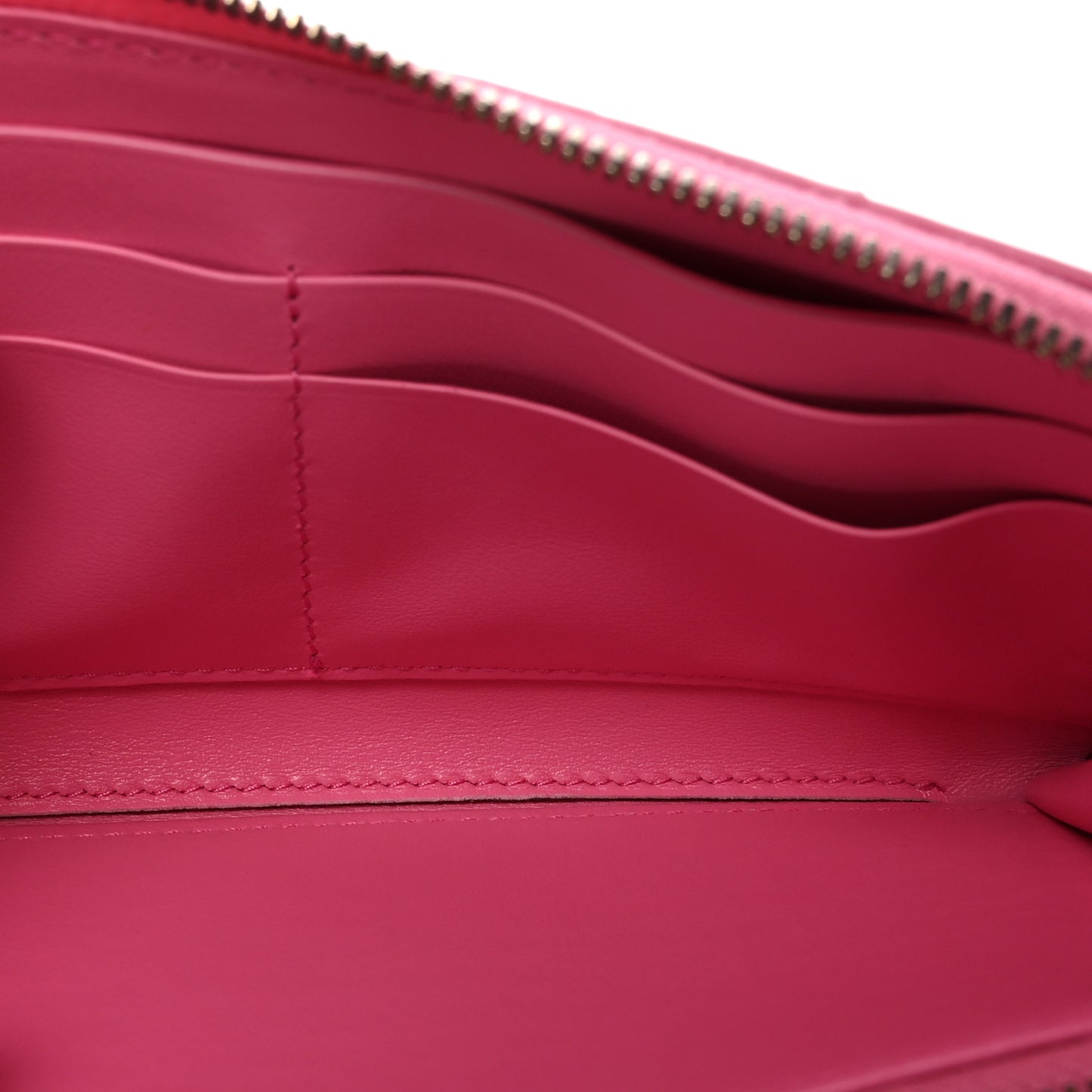 Nappa Intrecciato Zip Around Wallet Rosa Shock