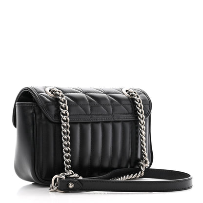 Gucci Calfskin Matelasse Aria Mini GG Marmont Shoulder Bag Black 3 of 10