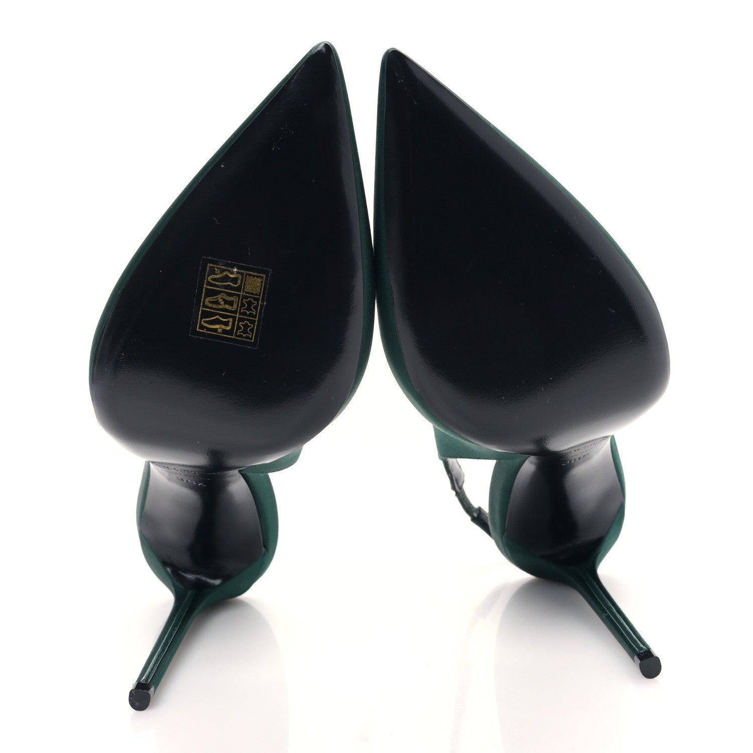 Saint Laurent Crepe Satin Zoe 105 Slingback Pump 38.5 Dorian Green 5 of 8