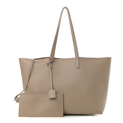 Saint Laurent Calfskin Large Shopping Tote Dark Beige 1 of 16