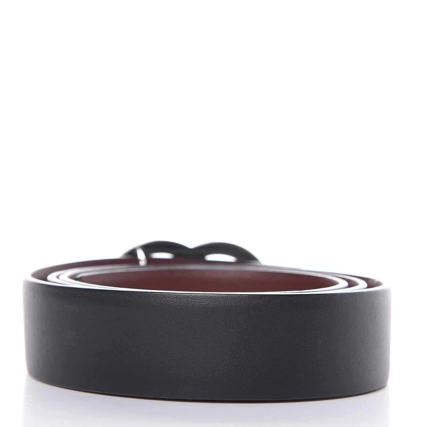 Calfskin CC Reversible Belt 85 Black Burgundy