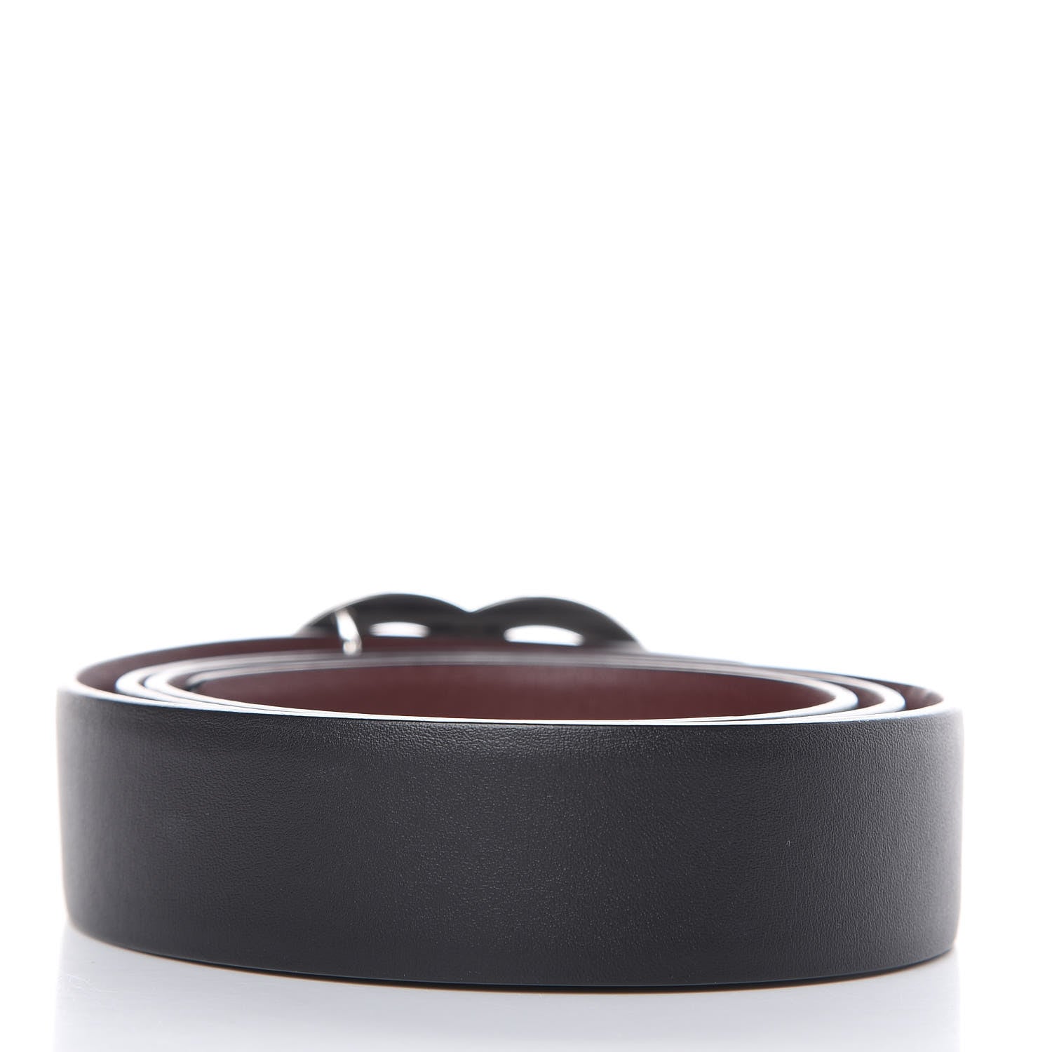Chanel Calfskin CC Reversible Belt 85 Black Burgundy 3 of 5
