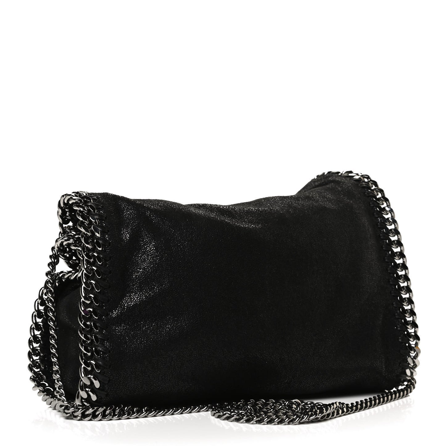 Shaggy Deer Mini Falabella Fold Over Tote Black