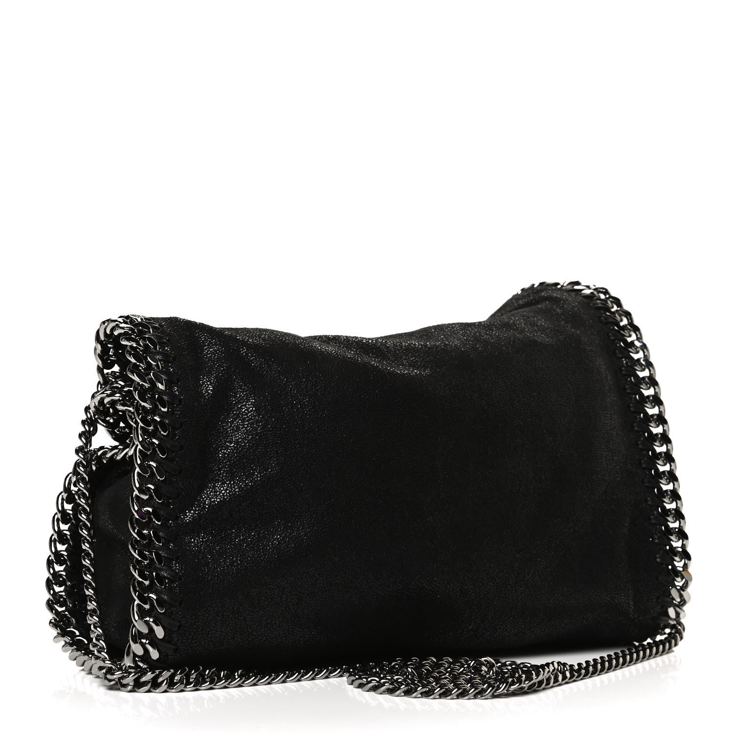 Stella McCartney Shaggy Deer Mini Falabella Fold Over Tote Black 2 of 10