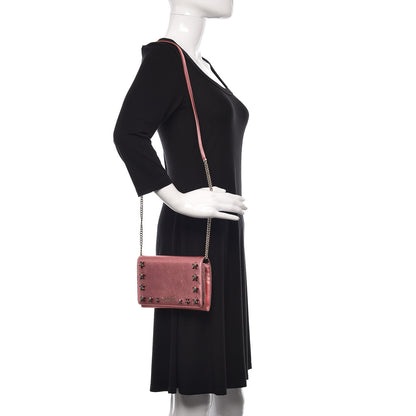 Jimmy Choo Metallic Calfskin Studded Crossbody Bag Pink 2 of 11