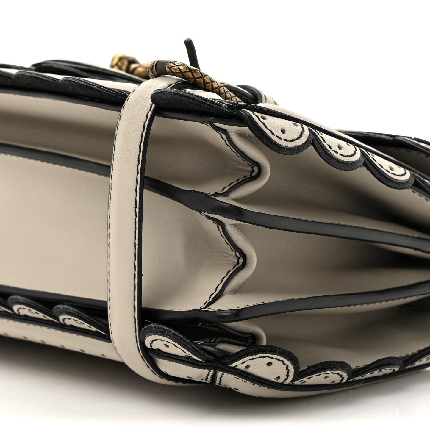 French Calfskin Intrecciato Wingtip City Knot Bag Light Grey