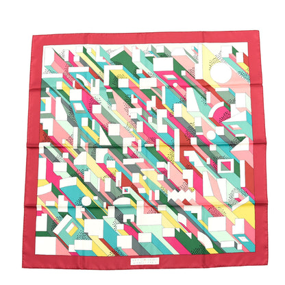 Hermes Silk On A Summer Day Scarf 90 Rouge Blanc Multicolor 1 of 4