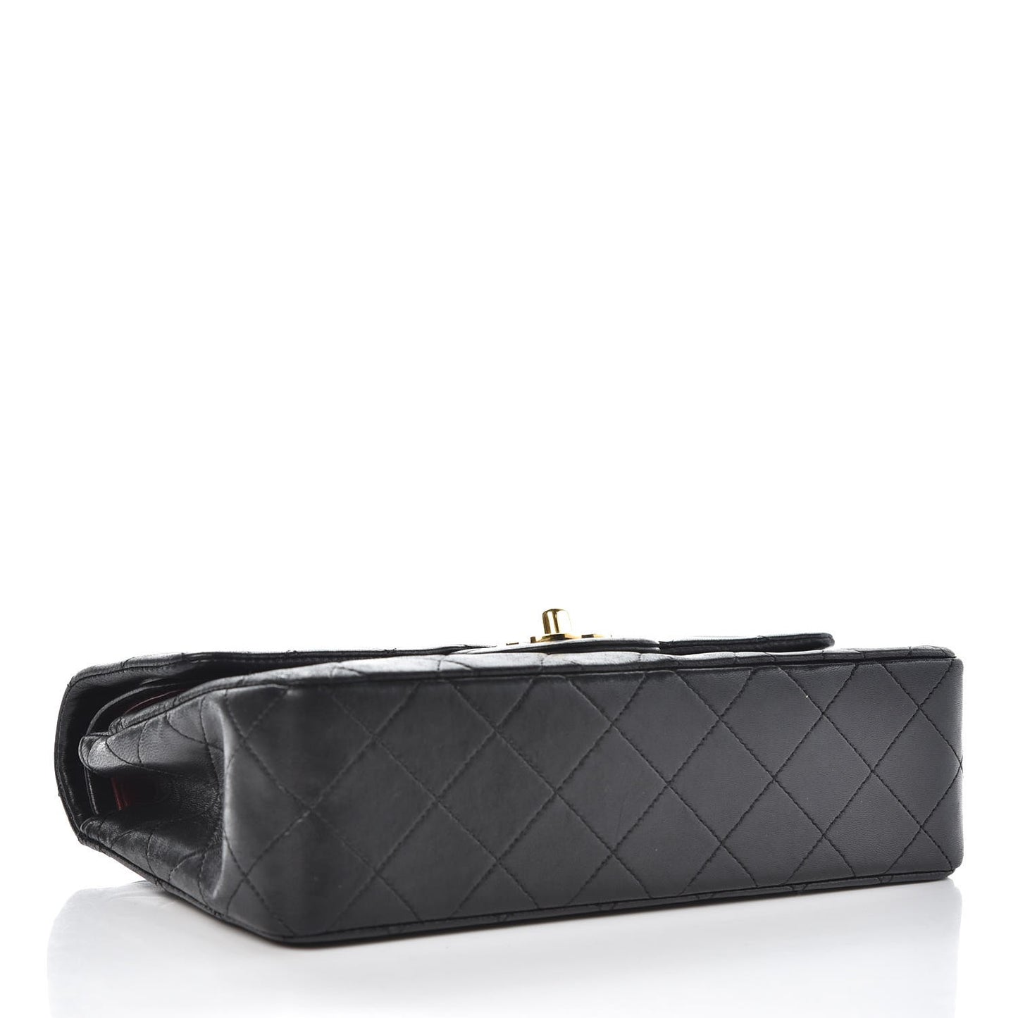 Lambskin Quilted Small Double Flap Black