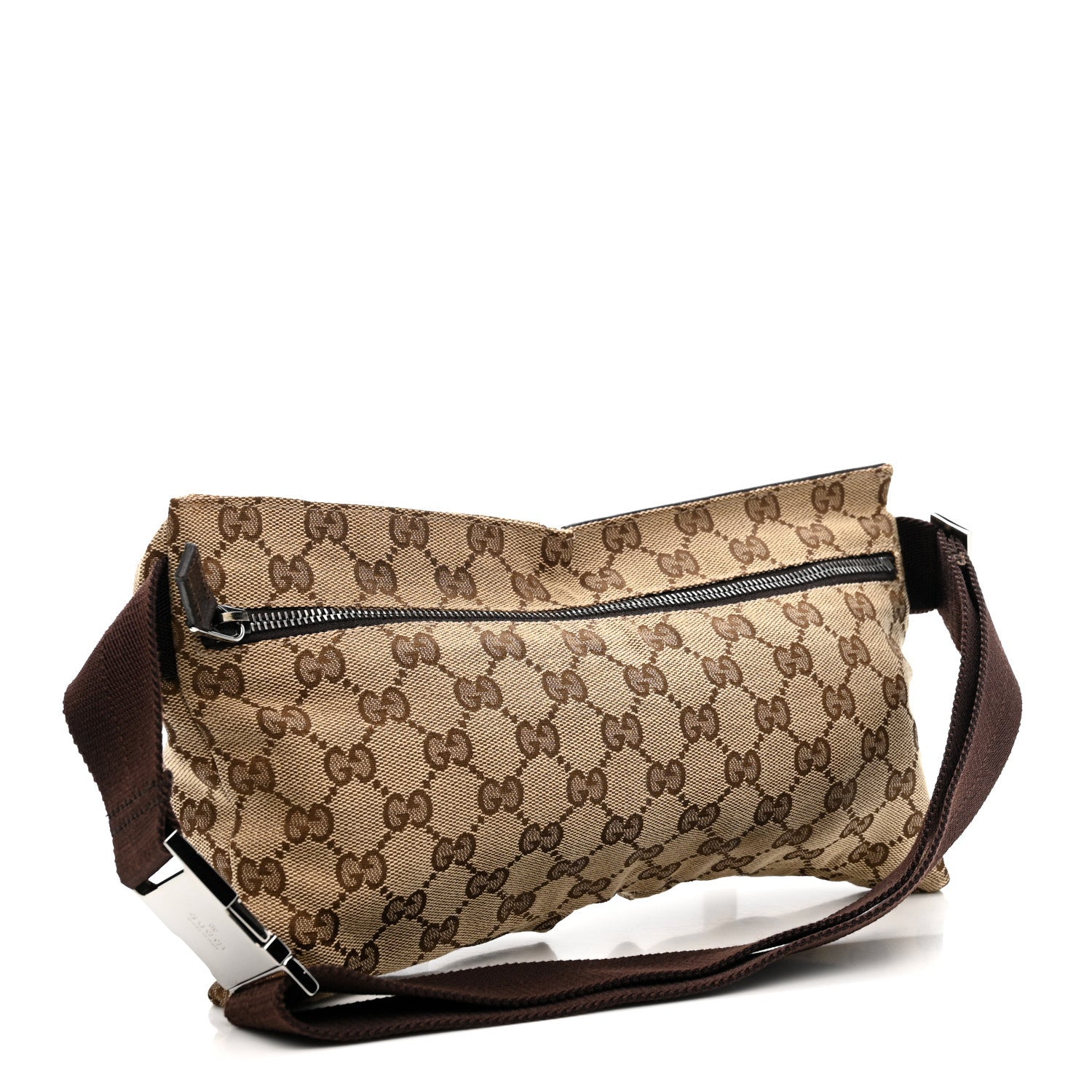 Gucci GG Monogram Double Pocket Belt Bag Dark Brown 2 of 11