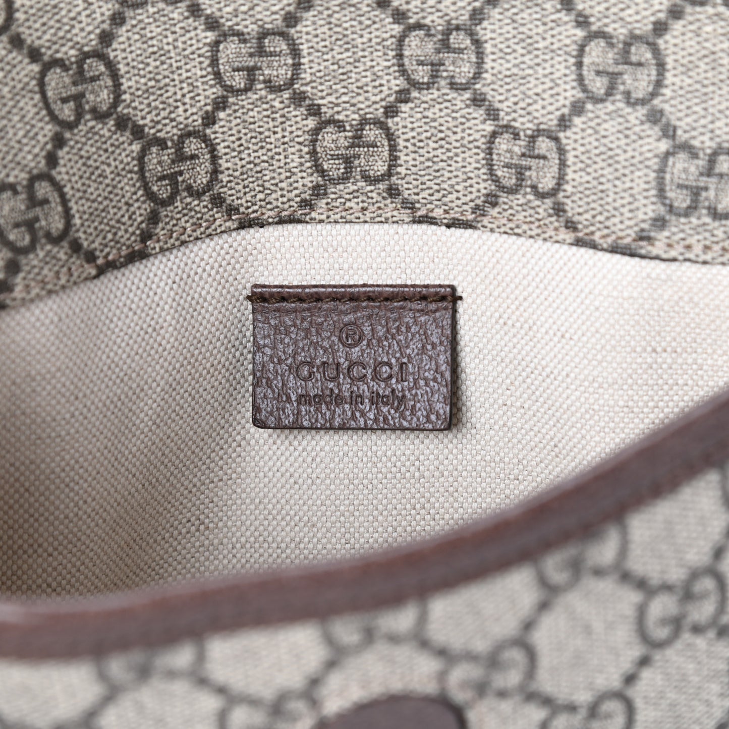 GG Supreme Monogram Neo Vintage Web Belt Bag Brown