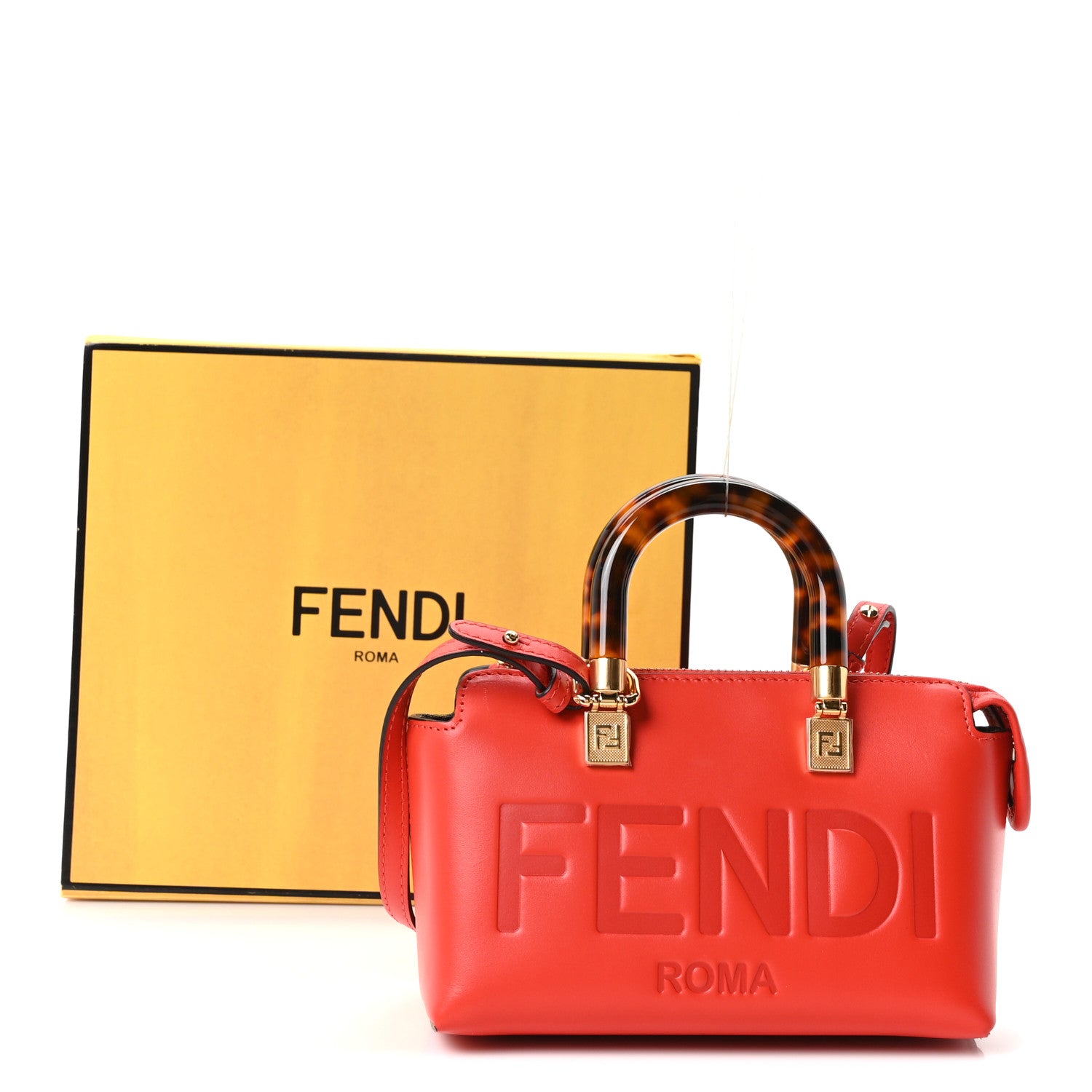 Fendi Vitello King Plexiglass Logo Embossed Mini By The Way Top