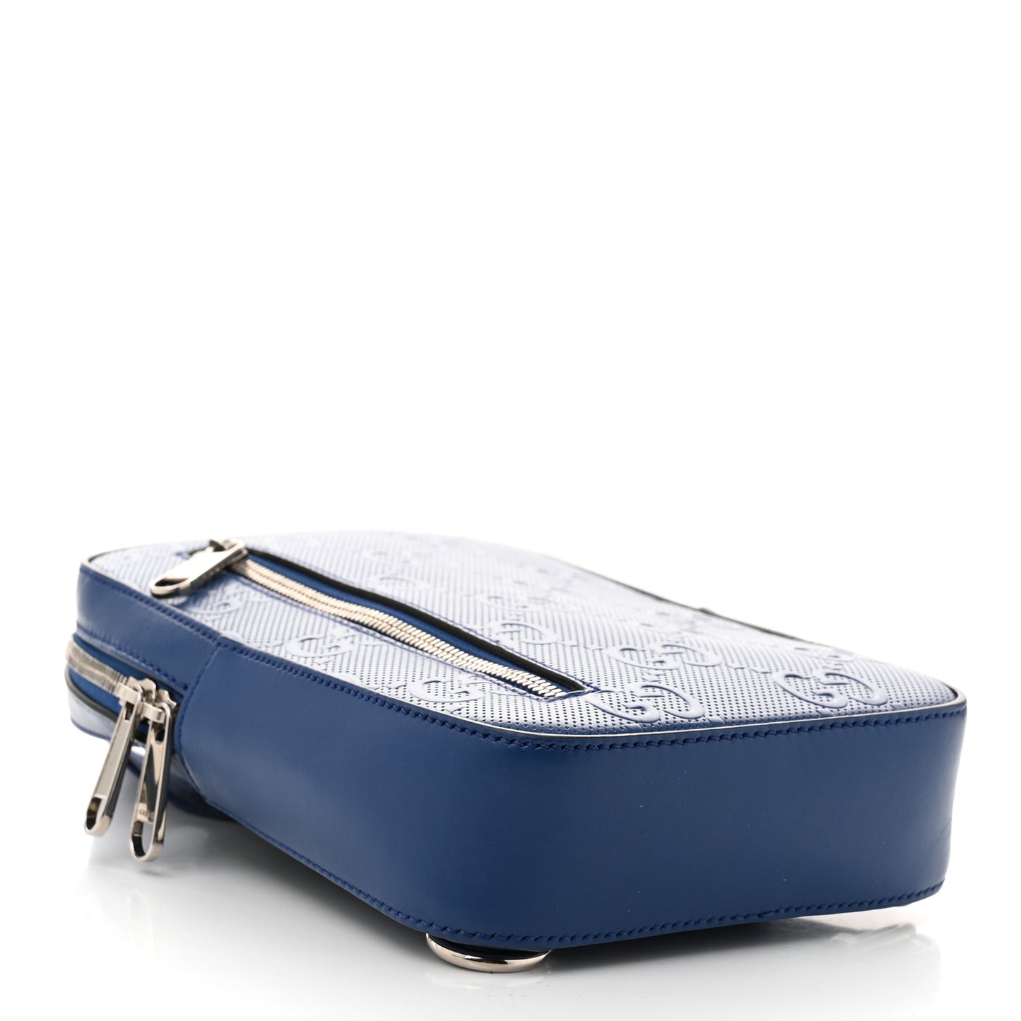 Calfskin GG Tennis Embossed Sling Backpack Blue