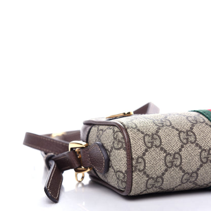Gucci GG Supreme Monogram Web Mini Ophidia Shoulder Bag Brown 8 of 10