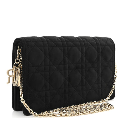 Christian Dior Velvet Cannage Lady Dior Convertible Clutch Black 4 of 12