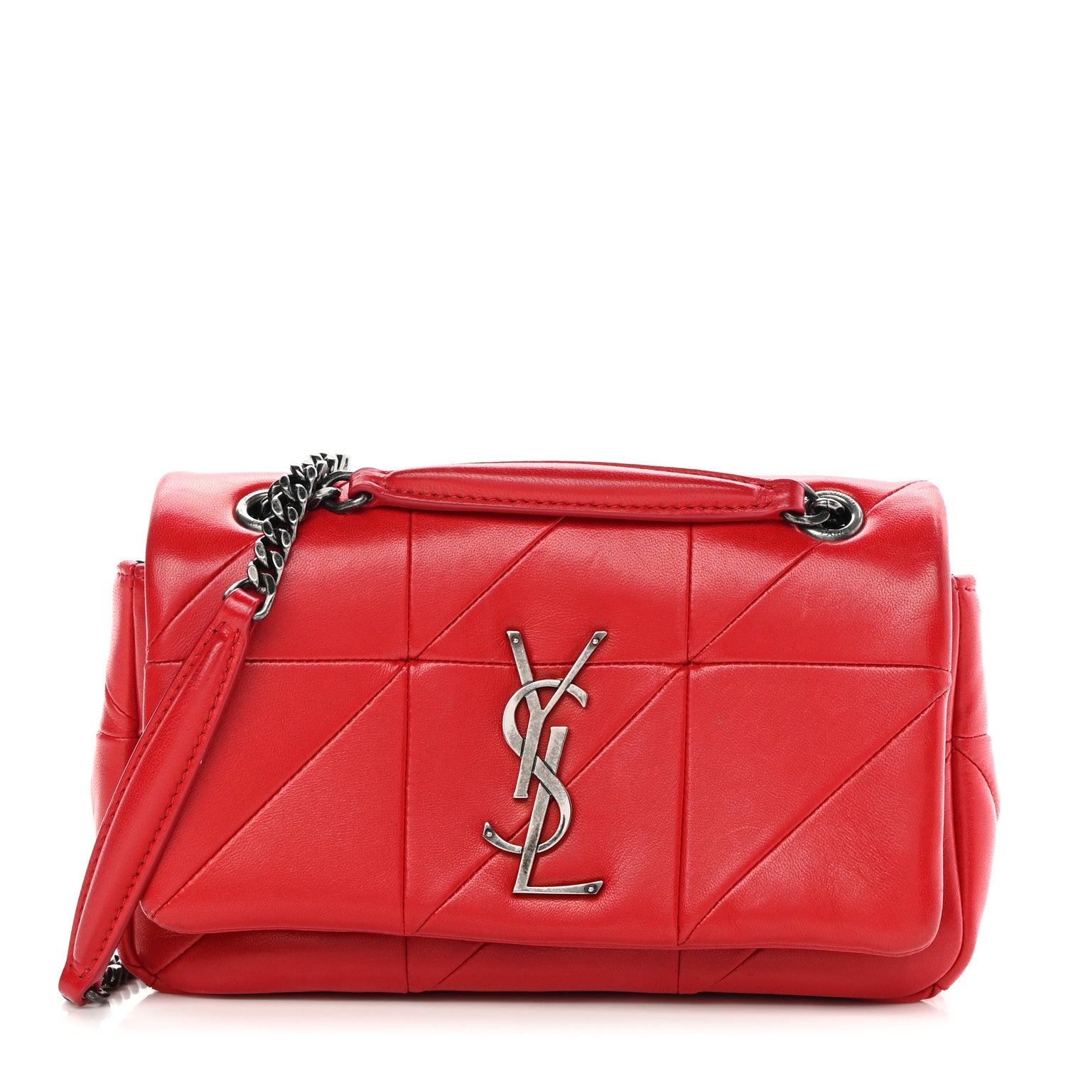 Saint Laurent Lambskin Patchwork Monogram Small Jamie Red 1 of 13