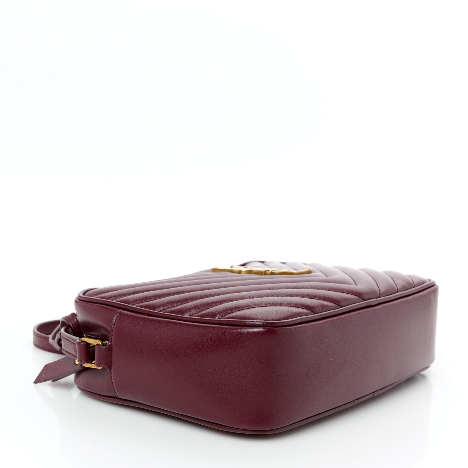 Saint Laurent Calfskin Matelasse Monogram Lou Camera Bag Dark Legion Red 4 of 10