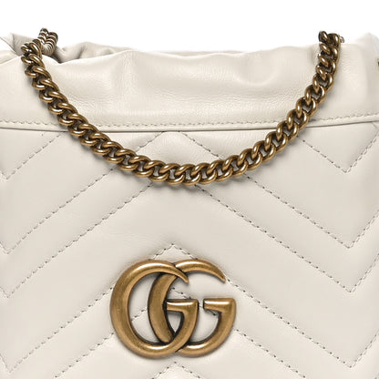 Gucci Calfskin Matelasse Mini GG Marmont 2.0 Bucket Bag White 8 of 10