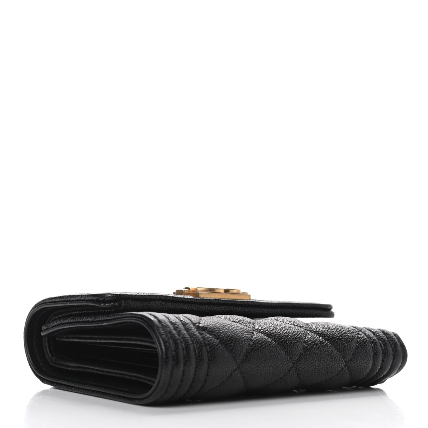 Chanel Caviar Quilted Compact Boy Wallet Black 4 of 8