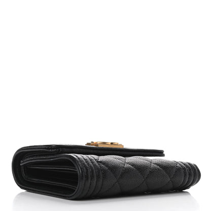 Chanel Caviar Quilted Compact Boy Wallet Black 4 of 8