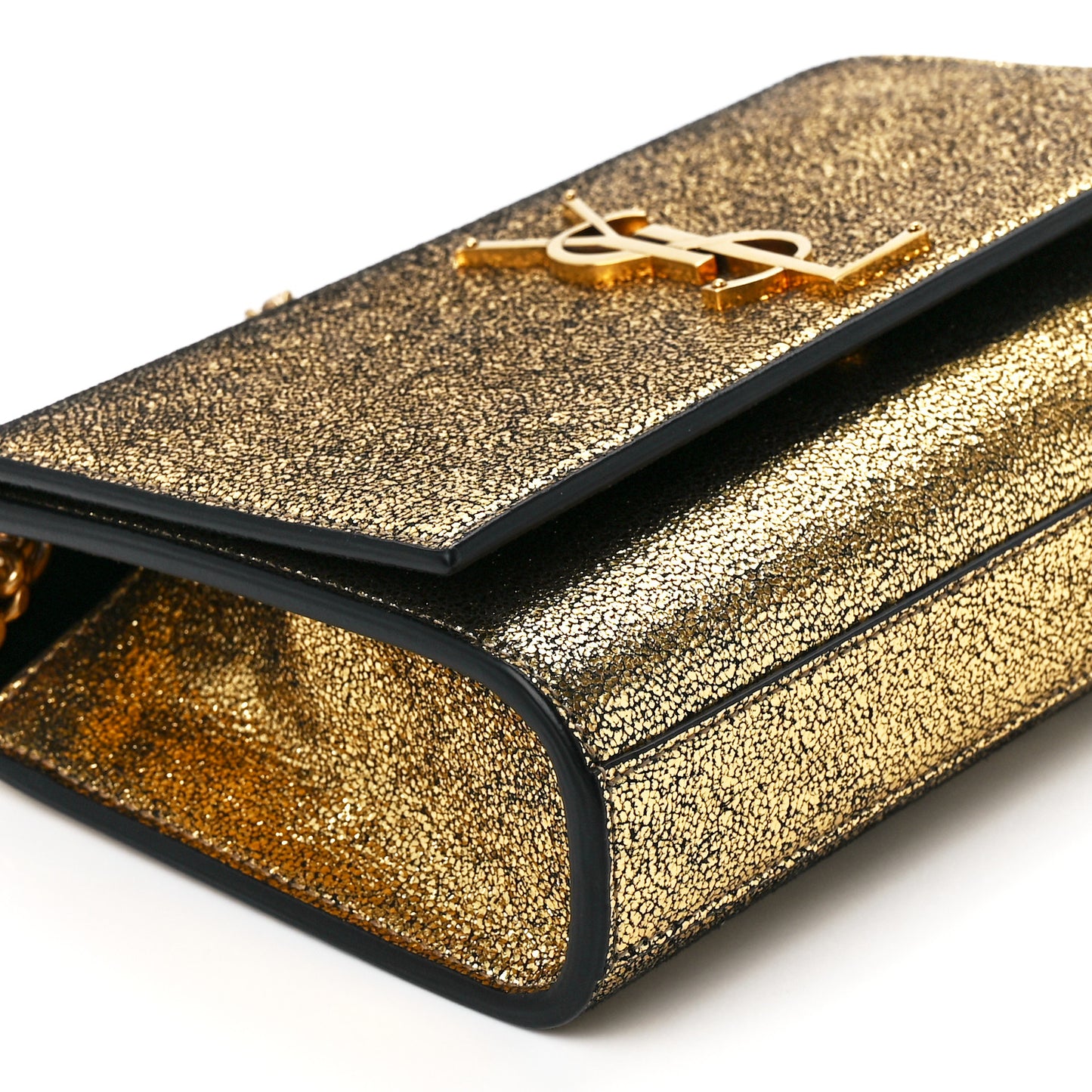 Metallic Calfskin Small Classic Monogram Kate Satchel Oro