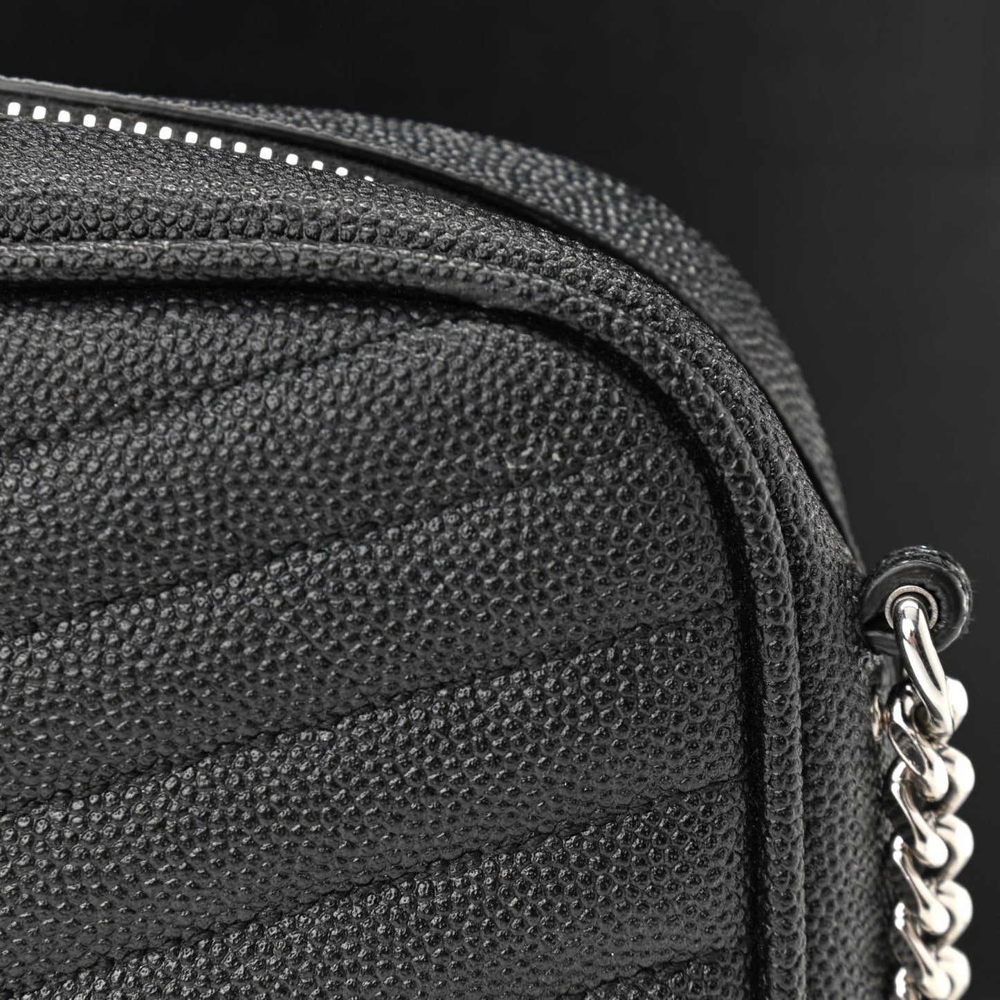 Grain De Poudre Matelasse Monogram Mini Lou Camera Bag Black