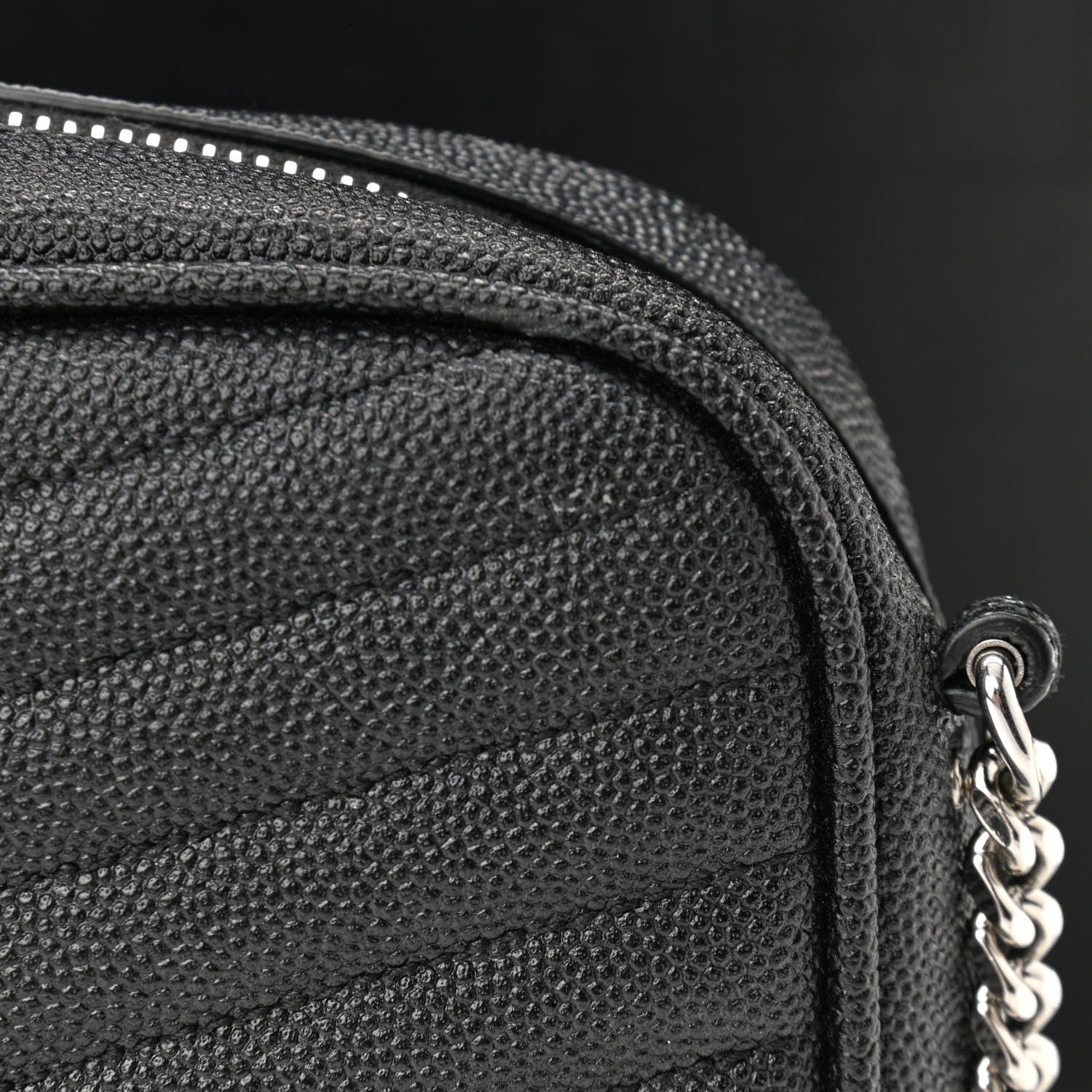 Saint Laurent Grain De Poudre Matelasse Monogram Mini Lou Camera Bag Black 8 of 11