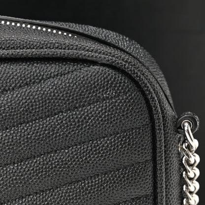 Saint Laurent Grain De Poudre Matelasse Monogram Mini Lou Camera Bag Black 8 of 11