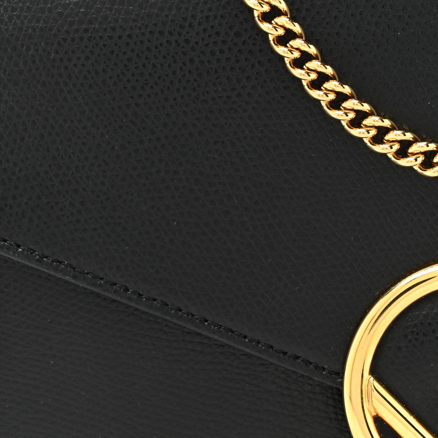 Fendi Lucido F is Fendi Medium Envelope Wallet on Chain Black 8 of 11