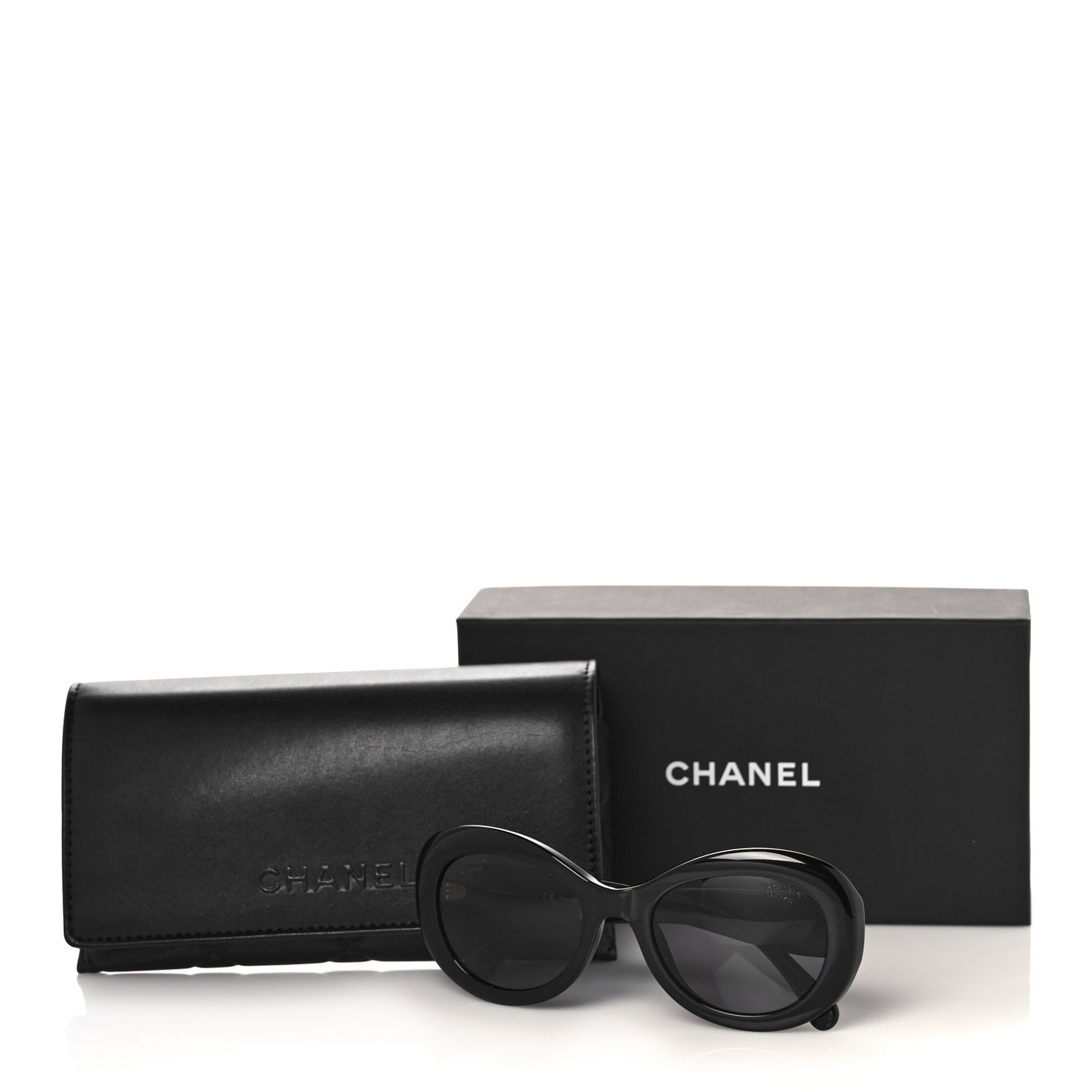 Acetate Polarized Oval CC Sunglasses 5469-B-A Black