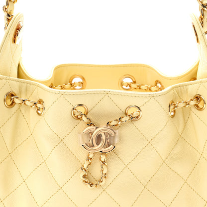 Chanel Caviar Quilted Mini Chanel 25 Handbag Light Yellow 8 of 11