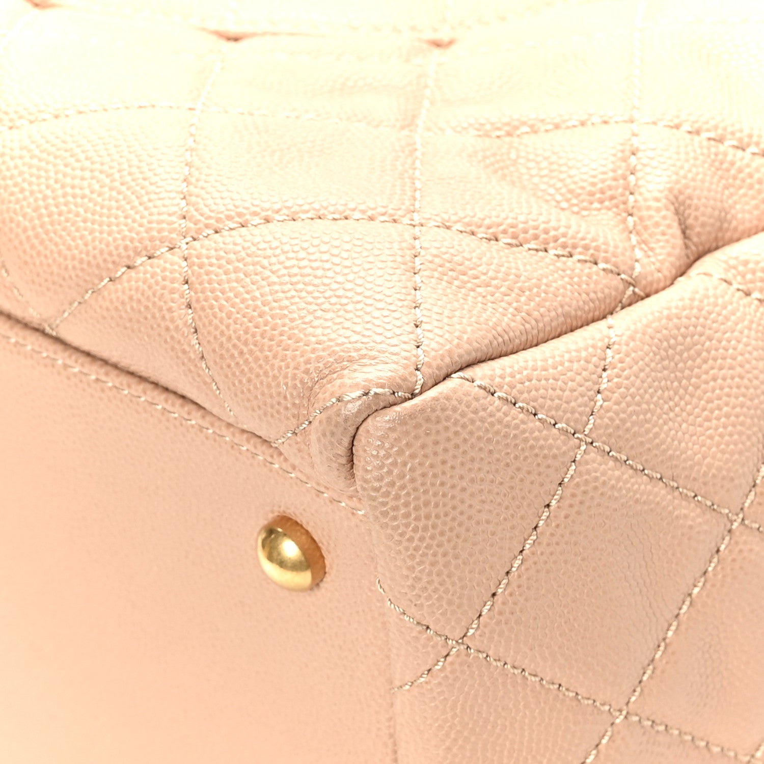 Chanel Caviar Quilted Large Coco Handle Shopping Tote Beige 11 of 11