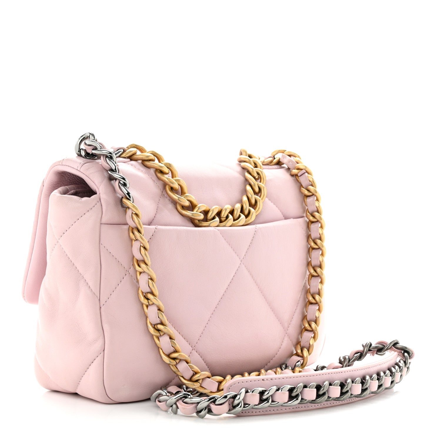 Chanel Lambskin Quilted Medium Chanel 19 Flap Light Pink 3 of 11