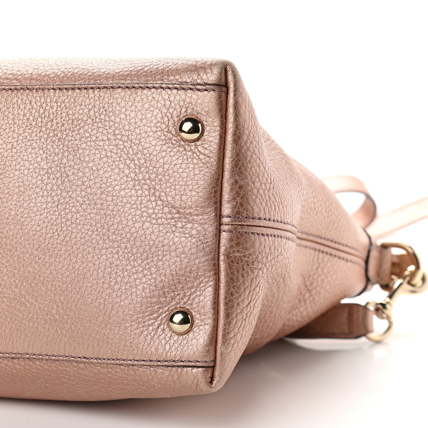 Metallic Cellarius Calfskin Small Soho Top Handle Satchel Pink