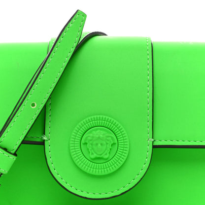 Versace Calfskin Rubber Medusa Shoulder Bag Lime 7 of 12