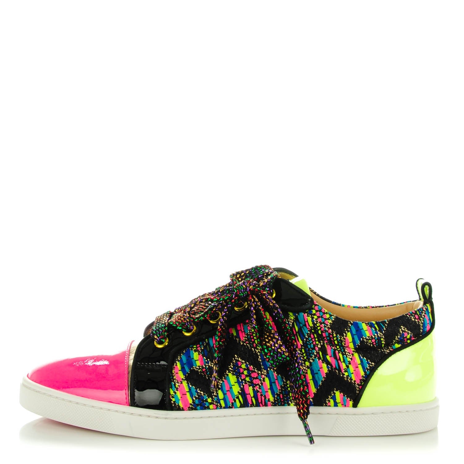 Christian Louboutin Patent Calfskin Lame Gondoliere Flat Sneakers 40.5 Multicolor 1 of 9