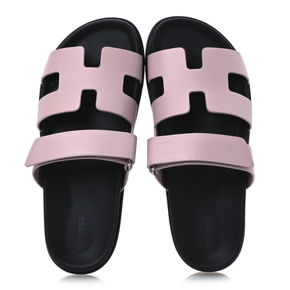 Hermes Calfskin Womens Chypre Sandals 41 Rose Porcelaine 2 of 13