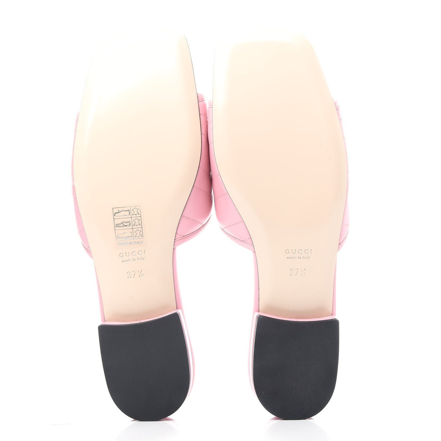 Nappa Matelasse GG Marmont Flat Slide Sandals 37.5 Wild Rose