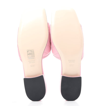 Gucci Nappa Matelasse GG Marmont Flat Slide Sandals 37.5 Wild Rose 6 of 11