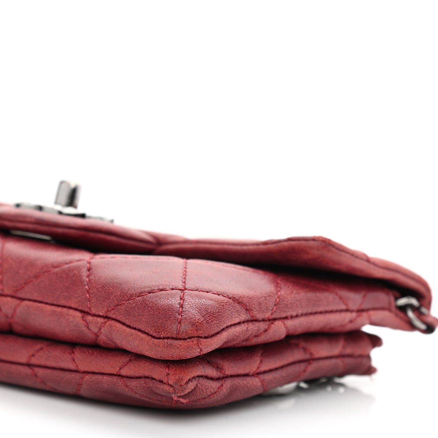 Lambskin Quilted Mini Mineral Nights Flap Crossbody Bag Dark Red