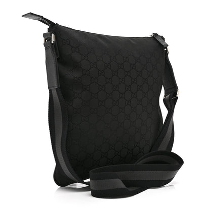 Gucci Nylon Monogram Medium Flat Messenger Bag Black 3 of 11