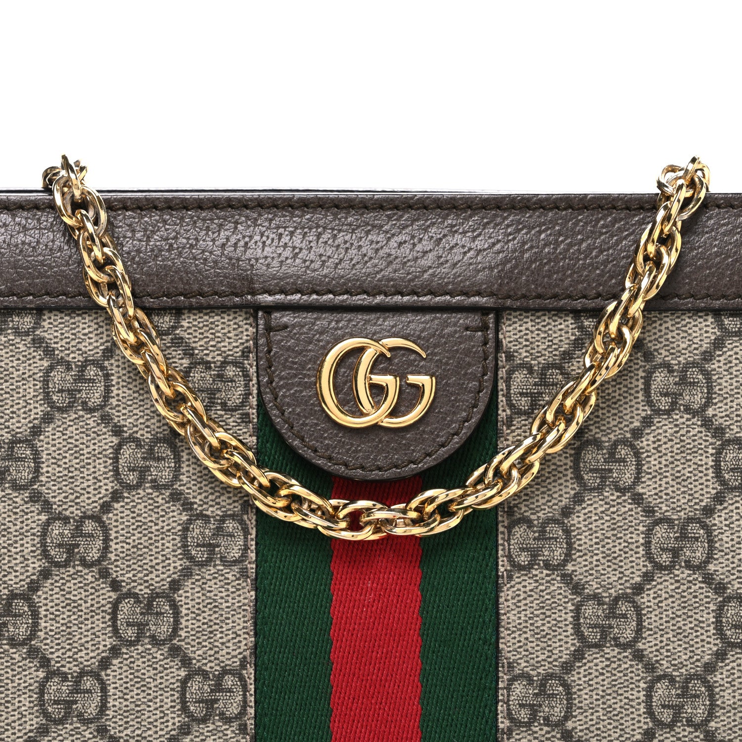 Gucci GG Supreme Monogram Web Small Ophidia Chain Shoulder Bag Brown 8 of 10