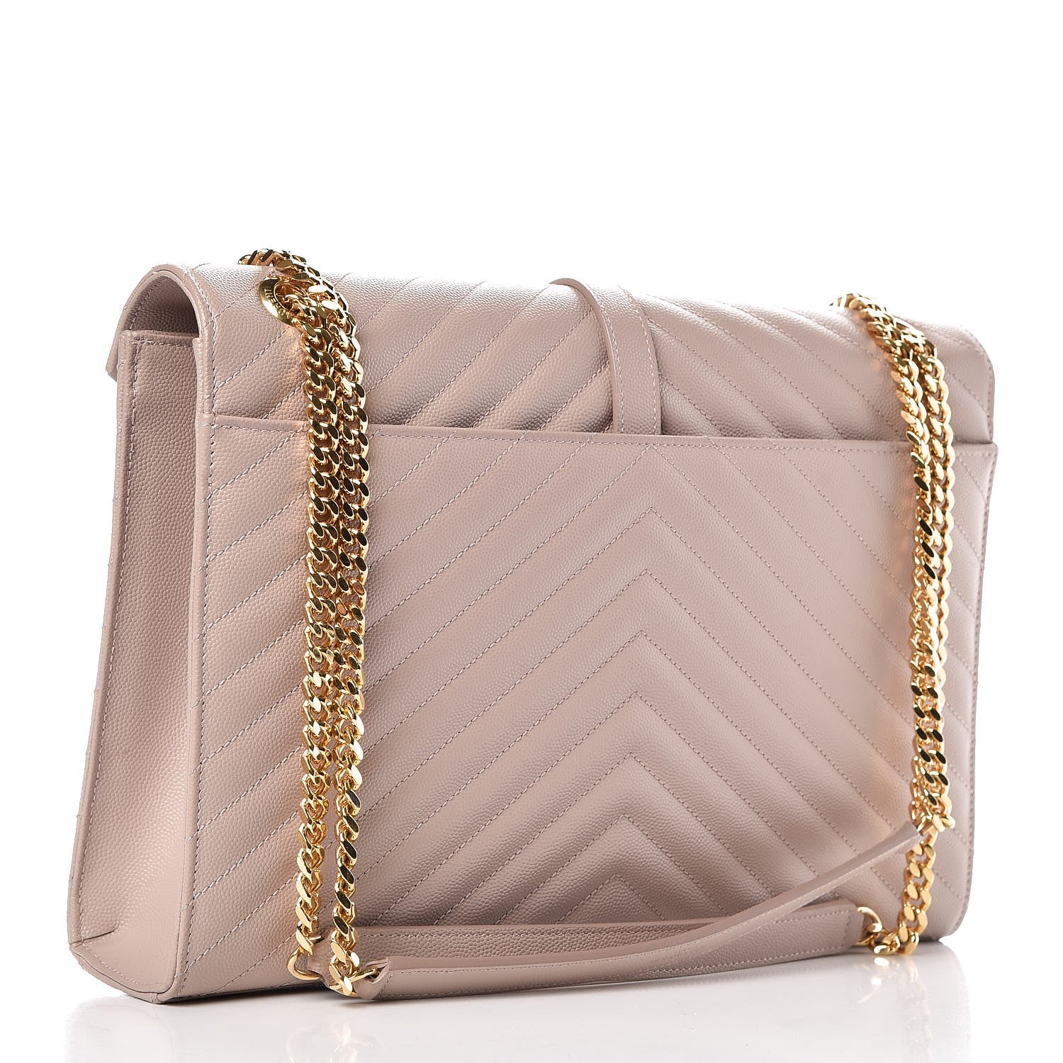 Saint Laurent Grain De Poudre Matelasse Chevron Large Monogram Satchel Rose Antic 3 of 13