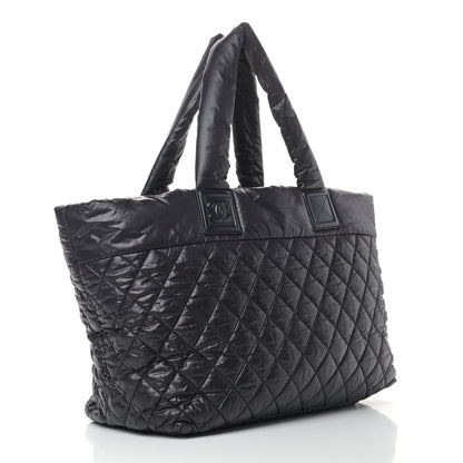 Chanel Nylon Quilted Large Coco Cocoon Tote Black 4 of 10