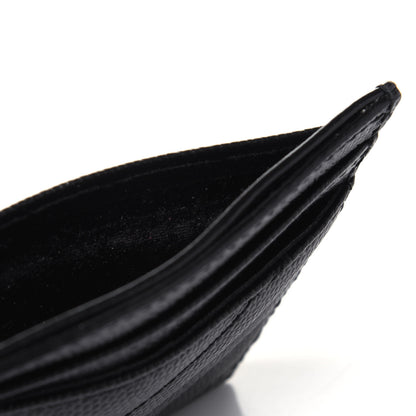 Saint Laurent Grain De Poudre Matelasse Chevron Monogram Credit Card Case Black 8 of 11