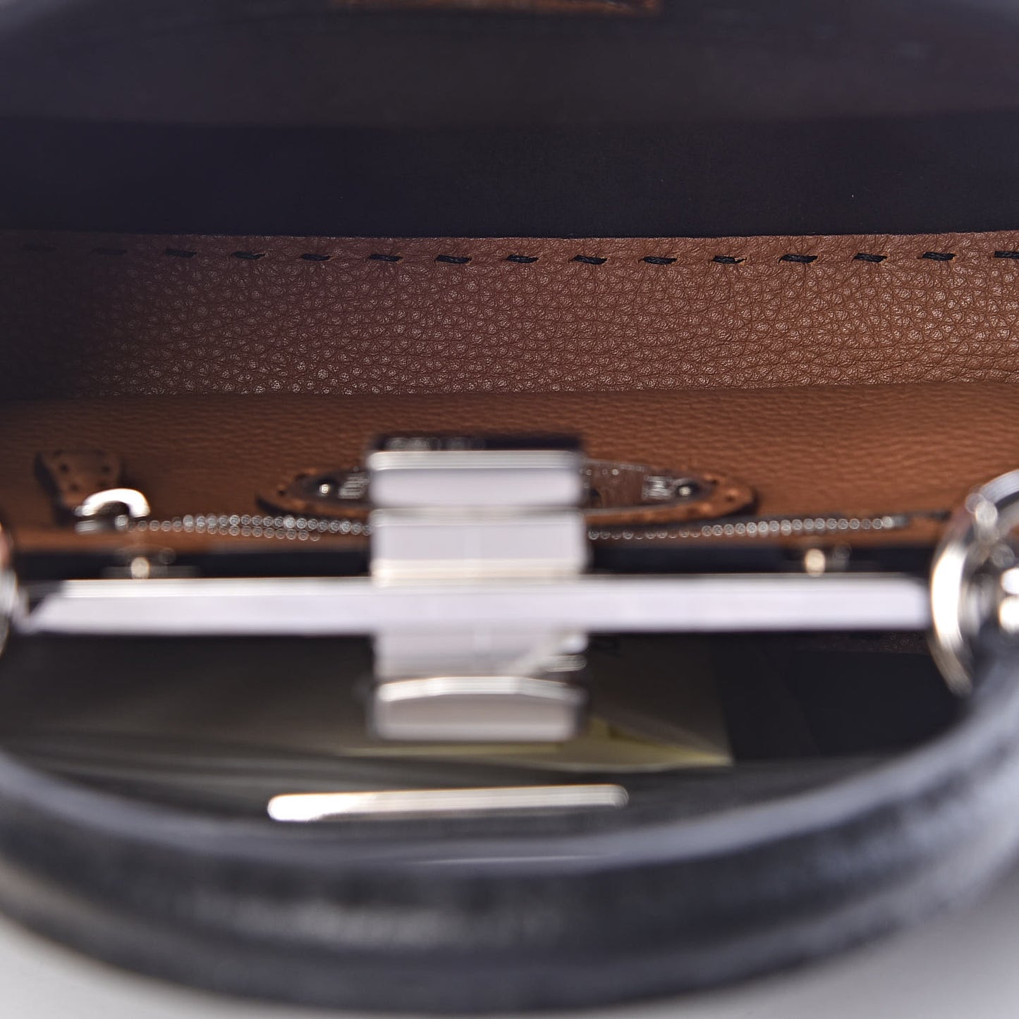 Cuoio Romano Selleria Bi-Color Mini Peekaboo Iconic Satchel Black Mou