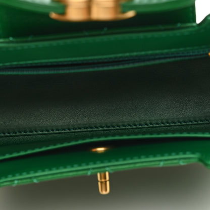 Chanel Shiny Aged Calfskin Quilted Nano Kelly Shopper Green 5 of 10