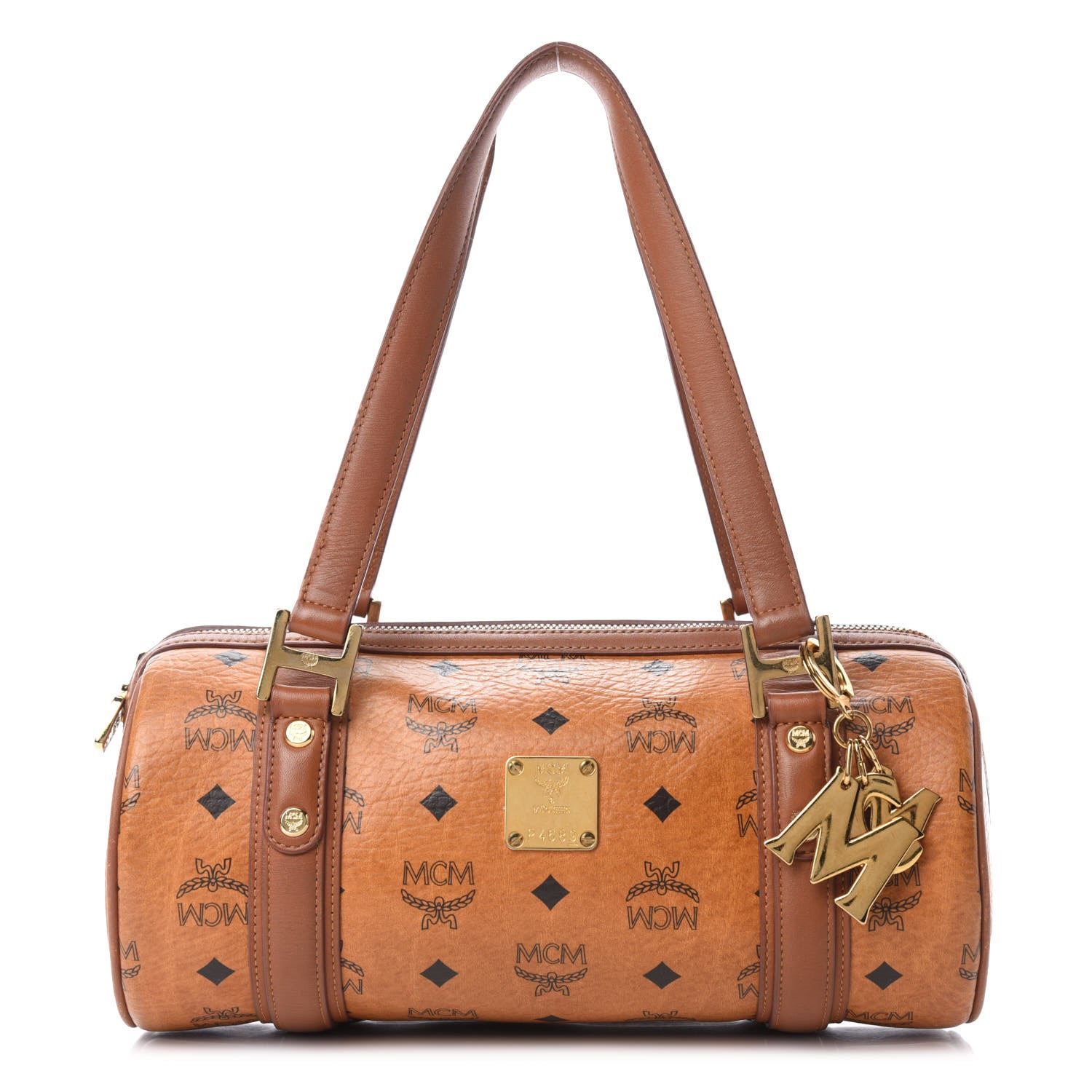 MCM Visetos Boston Bag Cognac 1 of 11