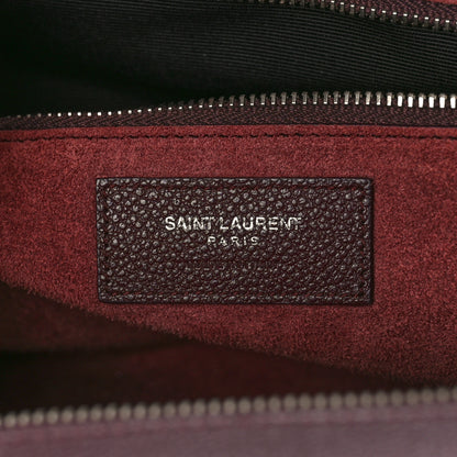 Saint Laurent Grained Calfskin Suede Small Cabas Rive Gauche Amaranto 6 of 8