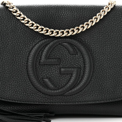 Gucci Pebbled Calfskin Medium Soho Flap Crossbody Black 8 of 10